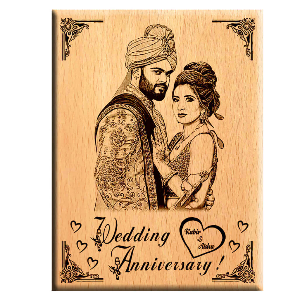 Giftanna Wedding anniversary special wooden plaque 